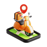 Food delivery mobile app showcasing restaurant selection, order cart, and delivery tracking