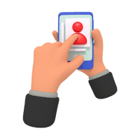Hands using a chat application on a smartphone