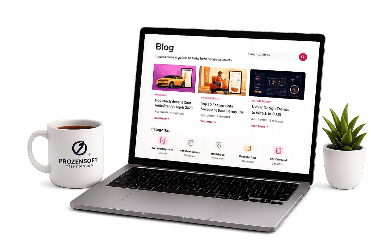 Blog dashboard on laptop