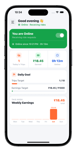 Prozen Go partner screen