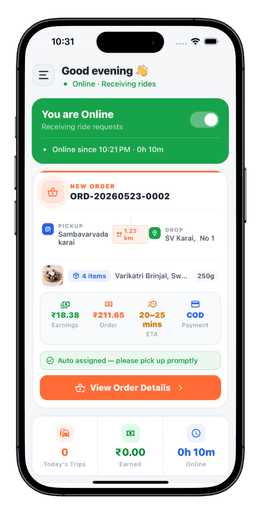 Prozen Go partner screen
