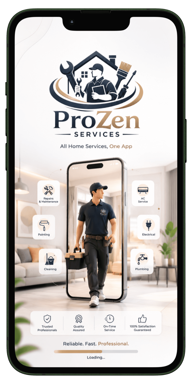 Customer App Splash Screen Home services app development customer splash screen